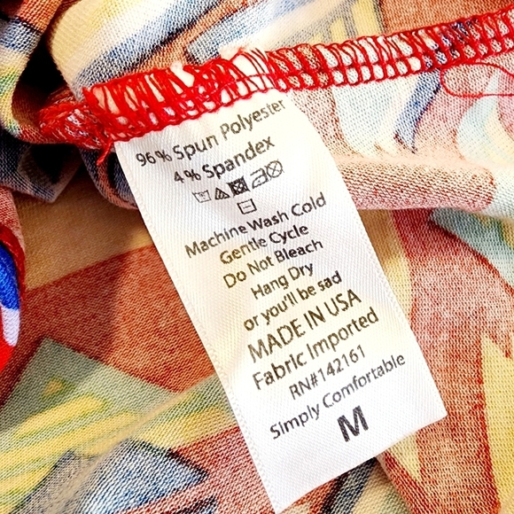 LulaRoe Colorful Multicolored Geometric Triangle Patterned Top Women's Medium M - Picture 5 of 5